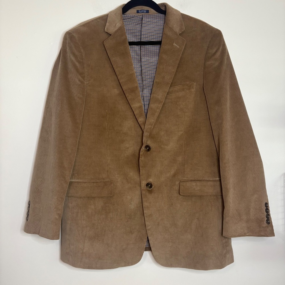 Saddlebred Men's 40R Brown Corduroy Two Button Blazer Jacket Sport Coat